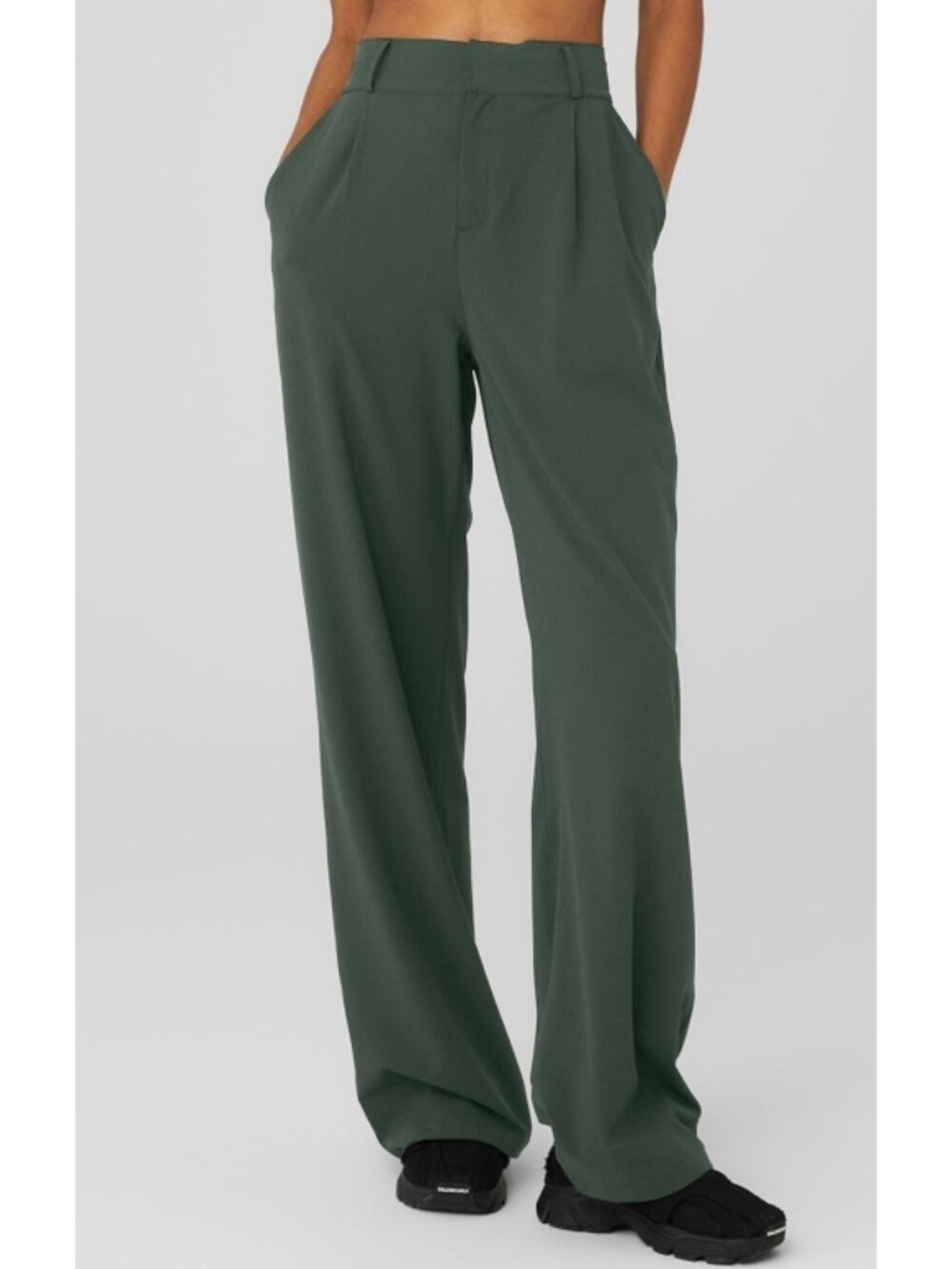 Alo High-Waist Dreamscape Trousers Dark Cactus Wide Leg Loose Hi-Rise Waisted S
